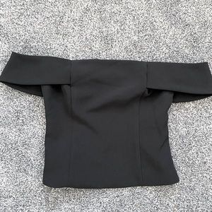 Black Off the Shoulder Crop Top